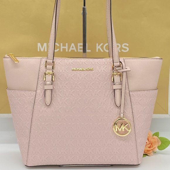 Michael Kors Handbags - MICHAEL KORS CHARLOTTE LARGE TZ TOTE POWDER BLUSH
